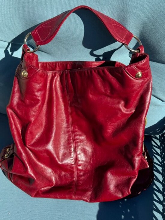 Auth Rebecca Minkoff Red Wine Leather Nikki Hobo Bag - Picture 2 of 10